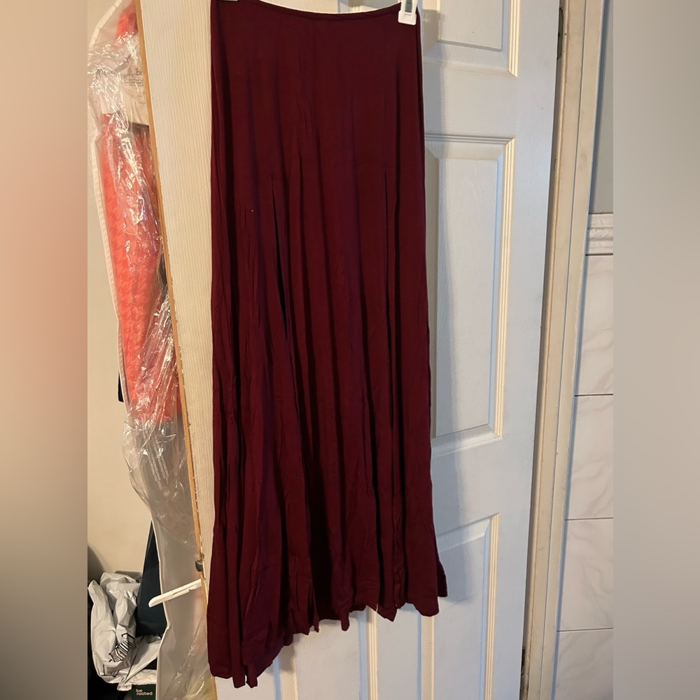 Burgundy Maxi Skirt